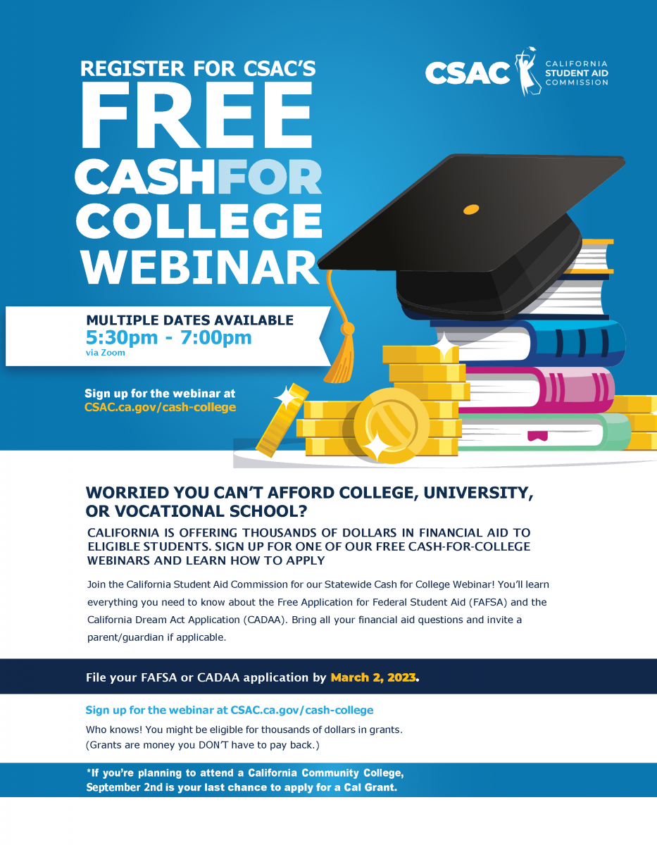 Cash for College Apply now 