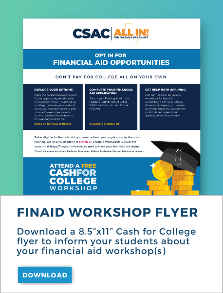 Financial Aid Workshop Flyer