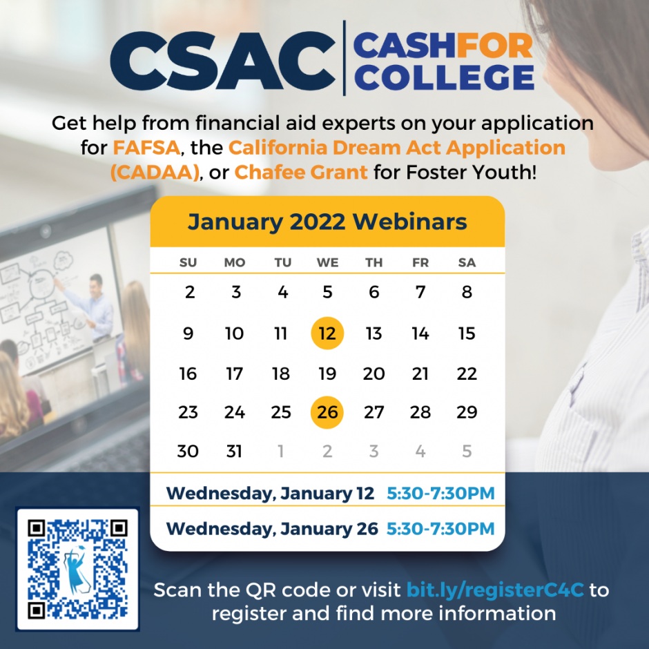 January Calendar Cash for College Toolkit