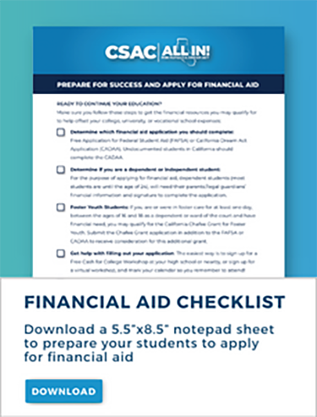Financial Aid Checklist